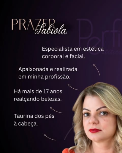 Fabíola, especialista em estética facial e corporal da Perfil Estética